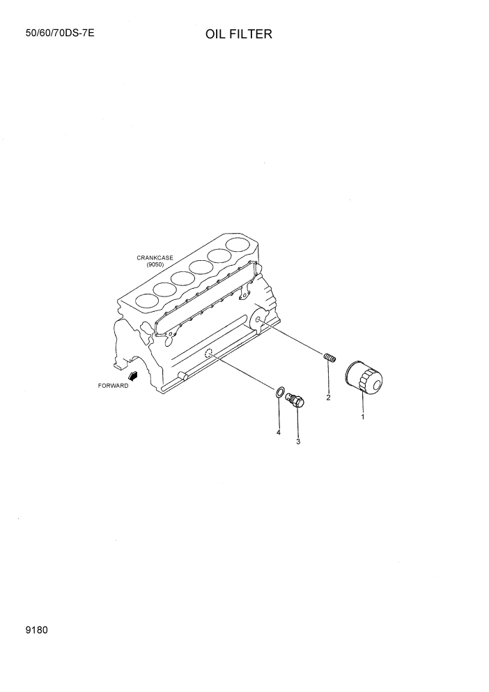 Схема запчастей Hyundai 50/60/70DS-7E - PAGE 9180 OIL FILTER ДВИГАТЕЛЬ БАЗА