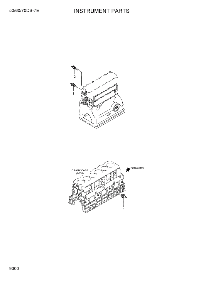 Схема запчастей Hyundai 50/60/70DS-7E - PAGE 9300 INSTRUMENTS PARTS ДВИГАТЕЛЬ БАЗА