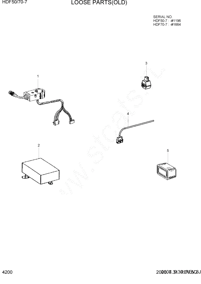 Схема запчастей Hyundai HDF50/HDF70-7 - PAGE 4200 LOOSE PARTS(OLD) СИЛОВАЯ СИСТЕМА