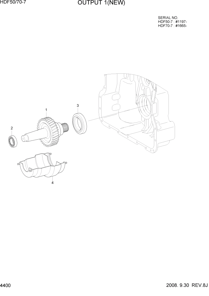 Схема запчастей Hyundai HDF50/HDF70-7 - PAGE 4400 OUTPUT 1(NEW) СИЛОВАЯ СИСТЕМА