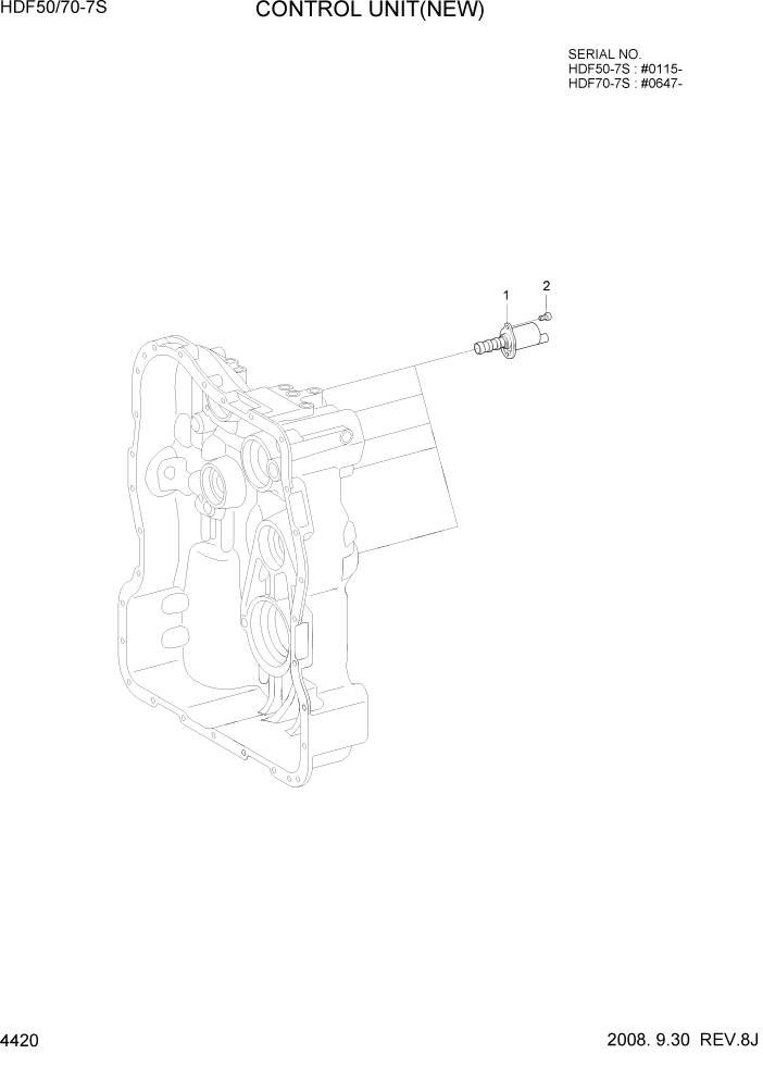 Схема запчастей Hyundai HDF50/HDF70-7S - PAGE 4420 CONTROL UNIT(NEW) СИЛОВАЯ СИСТЕМА