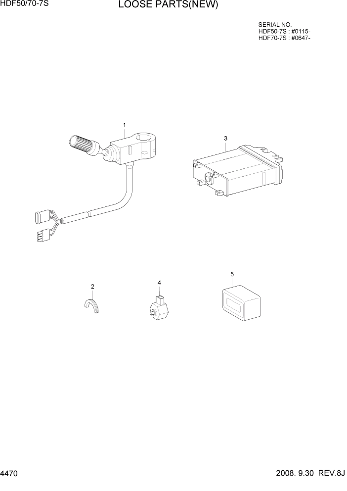 Схема запчастей Hyundai HDF50/HDF70-7S - PAGE 4470 LOOSE PARTS(NEW) СИЛОВАЯ СИСТЕМА