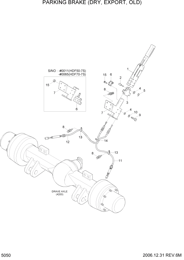 Схема запчастей Hyundai HDF50/HDF70-7S - PAGE 5050 PARKING BRAKE(DRY, EXPORT, OLD) СИСТЕМА УПРАВЛЕНИЯ