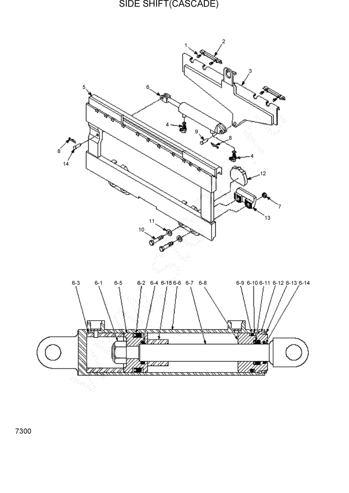 Схема запчастей Hyundai HDF50/HDF70-7S - PAGE 7300 SIDE SHIFT(CASCADE) РАБОЧЕЕ ОБОРУДОВАНИЕ