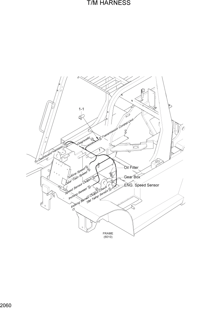 Схема запчастей Hyundai 80D-7 - PAGE 2060 TRANSMISSION HARNESS ЭЛЕКТРИЧЕСКАЯ СИСТЕМА