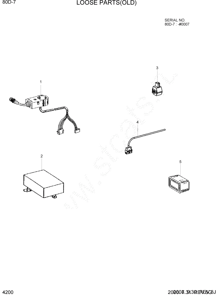 Схема запчастей Hyundai 80D-7 - PAGE 4200 LOOSE PARTS(OLD) СИЛОВАЯ СИСТЕМА