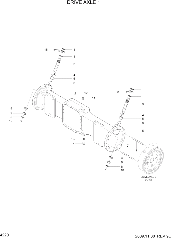 Схема запчастей Hyundai 80D-7 - PAGE 4220 DRIVE AXLE 1 СИЛОВАЯ СИСТЕМА