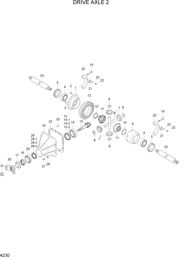 Схема запчастей Hyundai 80D-7 - PAGE 4230 DRIVE AXLE 2 СИЛОВАЯ СИСТЕМА