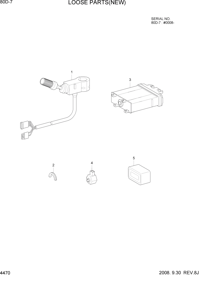 Схема запчастей Hyundai 80D-7 - PAGE 4470 LOOSE PARTS(NEW) СИЛОВАЯ СИСТЕМА