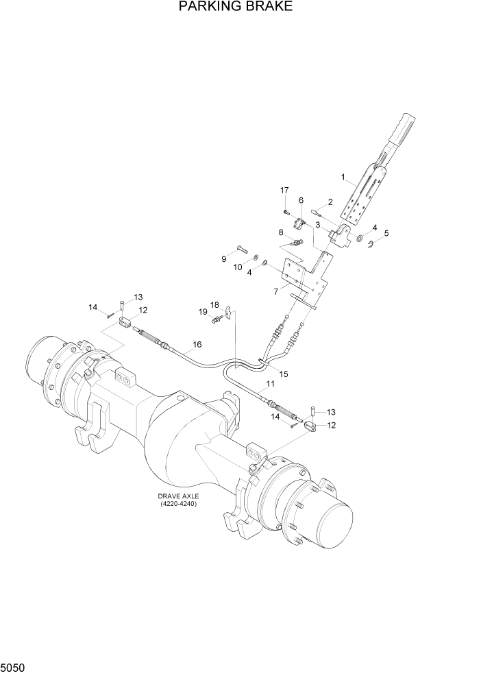 Схема запчастей Hyundai 80D-7 - PAGE 5050 PARKING BRAKE СИСТЕМА УПРАВЛЕНИЯ