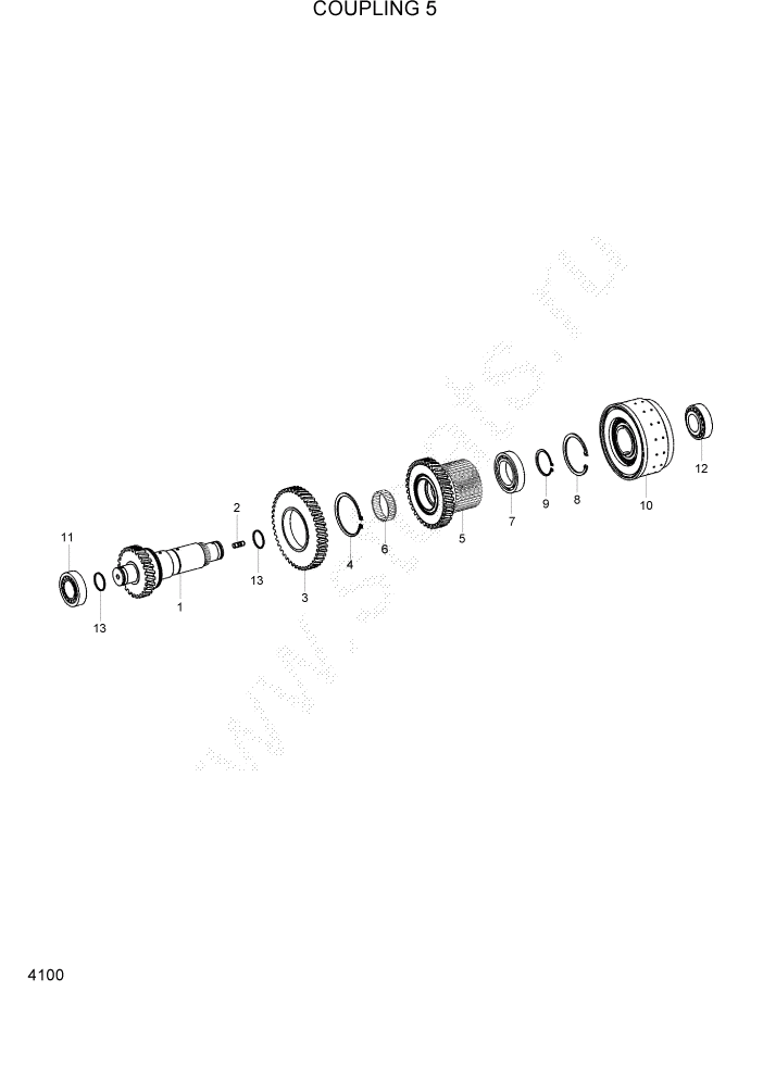 Схема запчастей Hyundai 100/120/130/160D-7 - PAGE 4100 COUPLING 5 СИЛОВАЯ СИСТЕМА