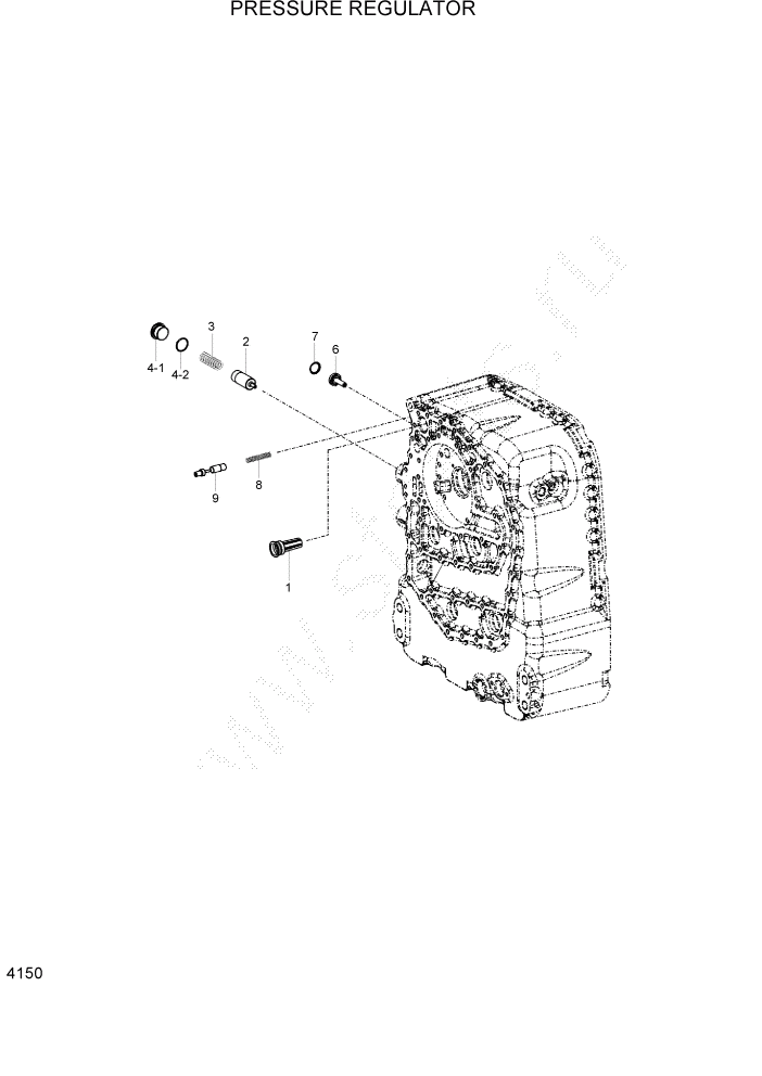 Схема запчастей Hyundai 100/120/130/160D-7 - PAGE 4150 PRESSURE REGULATOR СИЛОВАЯ СИСТЕМА