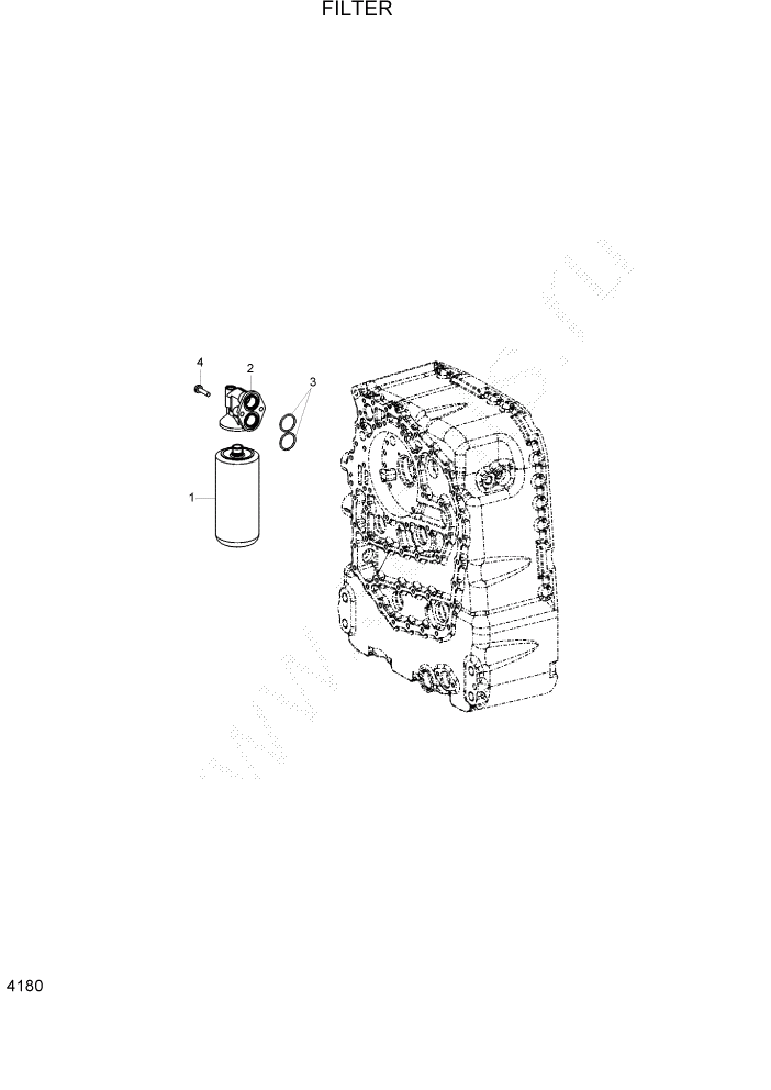 Схема запчастей Hyundai 100/120/130/160D-7 - PAGE 4180 FILTER СИЛОВАЯ СИСТЕМА