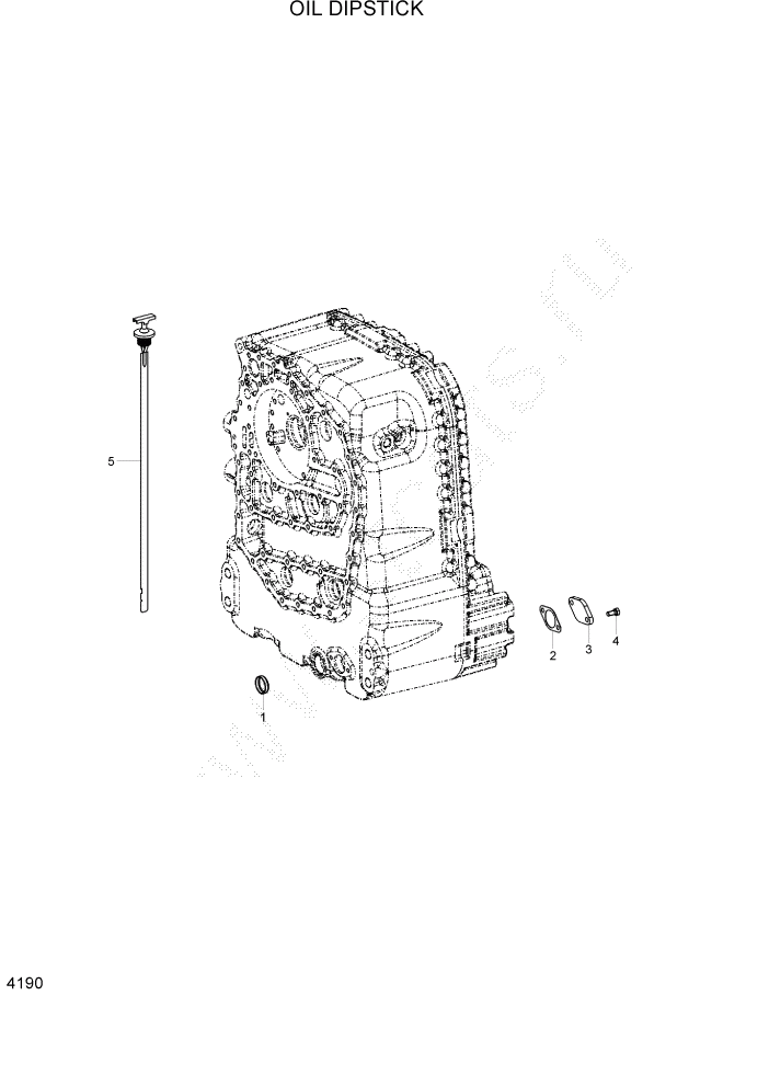 Схема запчастей Hyundai 100/120/130/160D-7 - PAGE 4190 OIL DIPSTICK СИЛОВАЯ СИСТЕМА