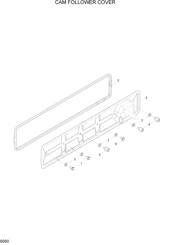 Схема запчастей Hyundai 100/120/130/160D-7 - PAGE 9060 CAM FOLLOWER COVER ДВИГАТЕЛЬ БАЗА