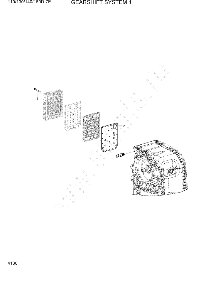 Схема запчастей Hyundai 110/130/140/160D-7E - PAGE 4130 GEARSHIFT SYSTEM 1 СИЛОВАЯ СИСТЕМА