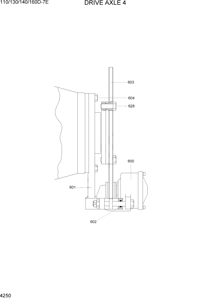 Схема запчастей Hyundai 110/130/140/160D-7E - PAGE 4250 DRIVE AXLE 4 СИЛОВАЯ СИСТЕМА