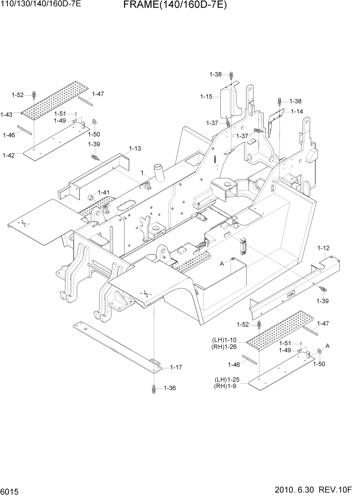 Схема запчастей Hyundai 110/130/140/160D-7E - PAGE 6015 FRAME(140/160D-7E) СТРУКТУРА