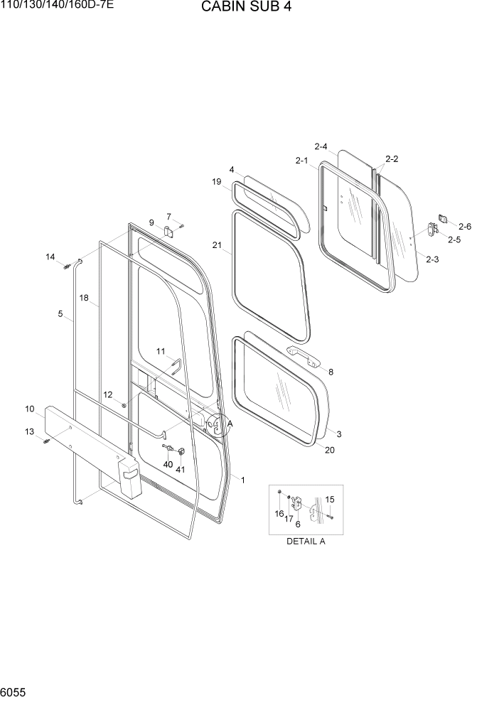 Схема запчастей Hyundai 110/130/140/160D-7E - PAGE 6055 CABIN SUB 4 СТРУКТУРА