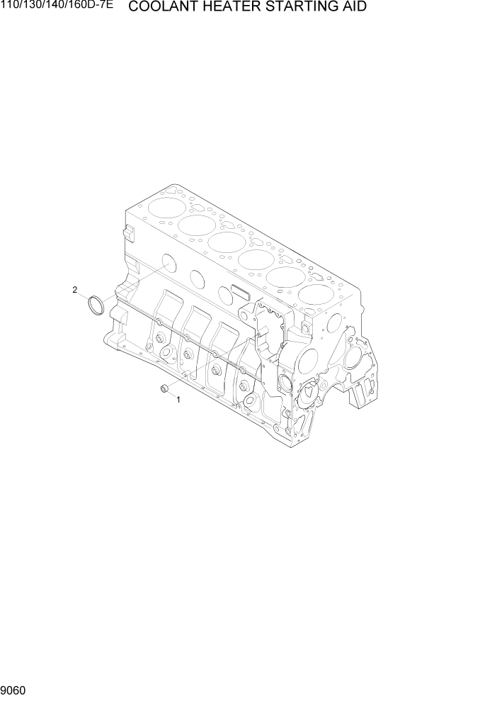 Схема запчастей Hyundai 110/130/140/160D-7E - PAGE 9060 COOLANT HEATER STARING AID ДВИГАТЕЛЬ БАЗА