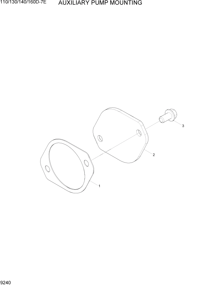 Схема запчастей Hyundai 110/130/140/160D-7E - PAGE 9240 AUXILIARY PUMP MOUNTING ДВИГАТЕЛЬ БАЗА