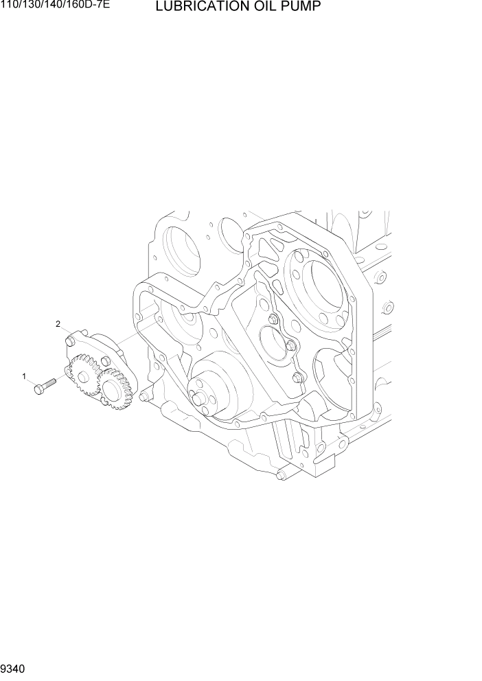 Схема запчастей Hyundai 110/130/140/160D-7E - PAGE 9340 LUBRICATION OIL PUMP ДВИГАТЕЛЬ БАЗА