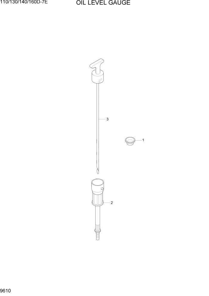 Схема запчастей Hyundai 110/130/140/160D-7E - PAGE 9610 OIL LEVEL GAUGE ДВИГАТЕЛЬ БАЗА