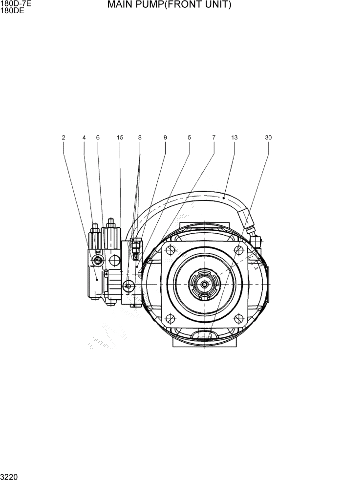 Схема запчастей Hyundai 180DE - PAGE 3220 MAIN PUMP(FRONT UNIT) ГИДРАВЛИЧЕСКАЯ СИСТЕМА