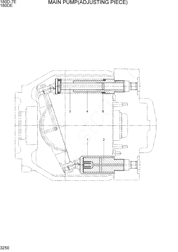 Схема запчастей Hyundai 180DE - PAGE 3250 MAIN PUMP(ADJUSTING PIECE) ГИДРАВЛИЧЕСКАЯ СИСТЕМА