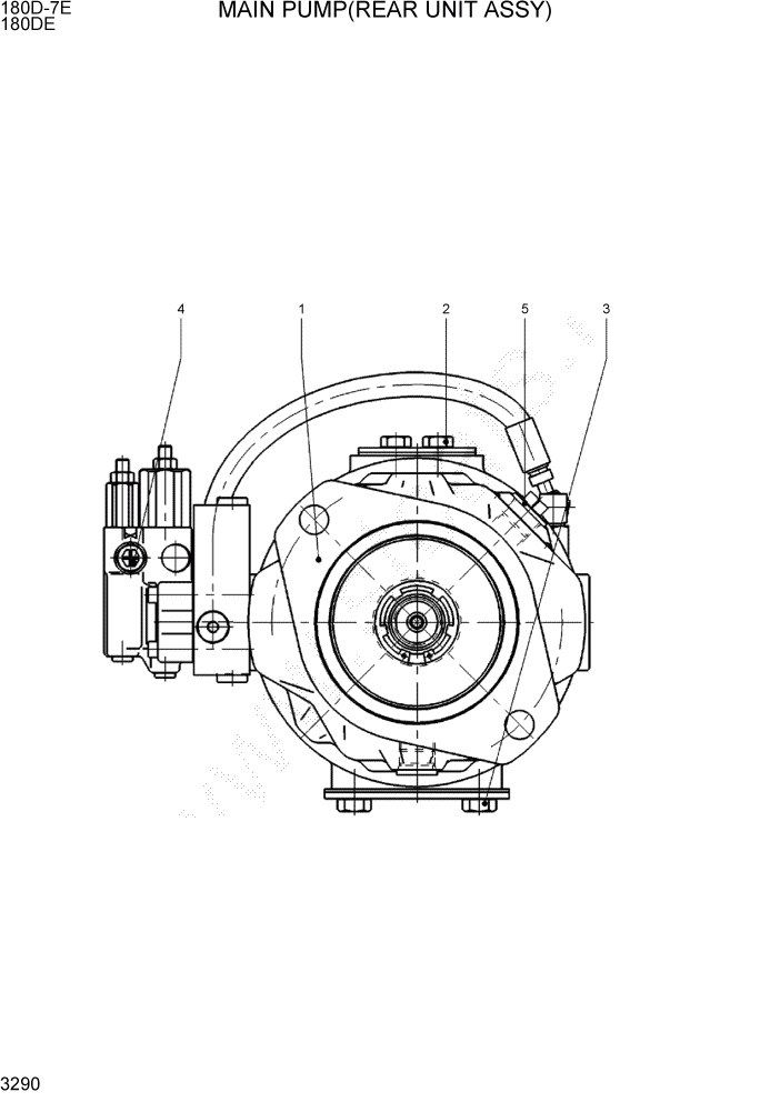 Схема запчастей Hyundai 180DE - PAGE 3290 MAIN PUMP(REAR UNIT ASSY) ГИДРАВЛИЧЕСКАЯ СИСТЕМА