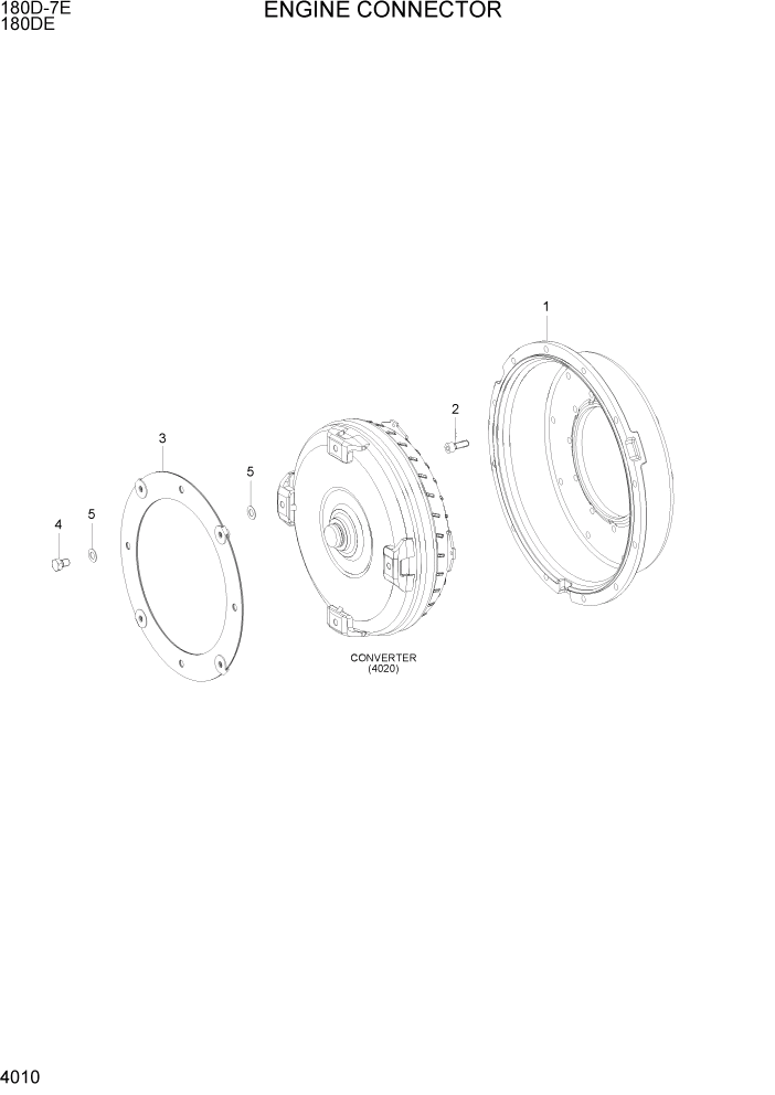 Схема запчастей Hyundai 180DE - PAGE 4010 ENGINE CONNECTOR СИЛОВАЯ СИСТЕМА