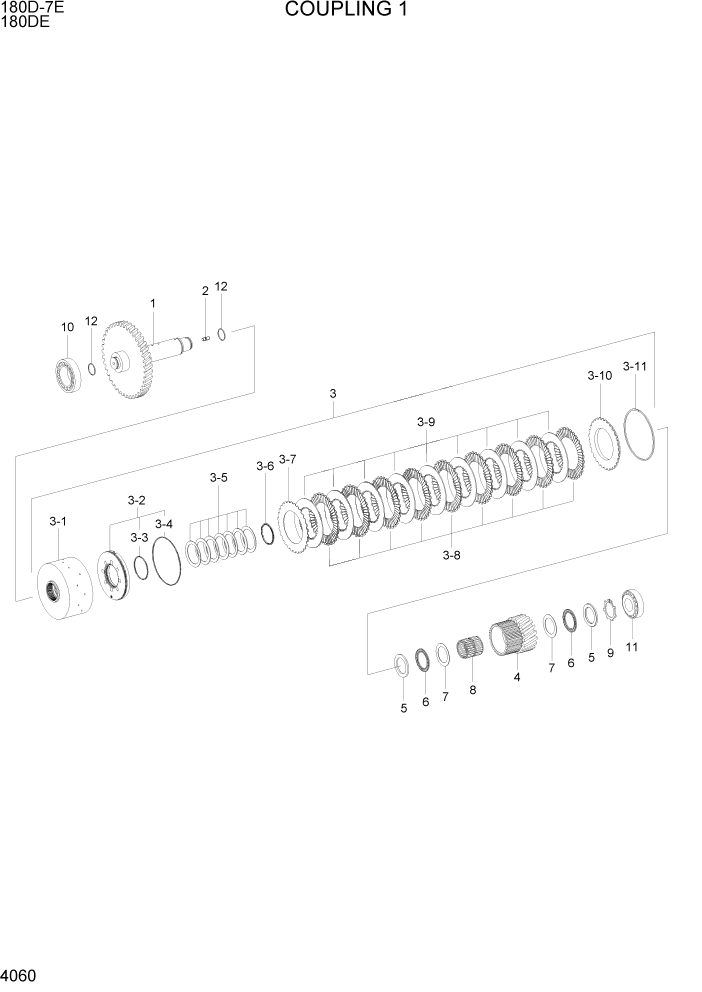 Схема запчастей Hyundai 180DE - PAGE 4060 COUPLING 1 СИЛОВАЯ СИСТЕМА