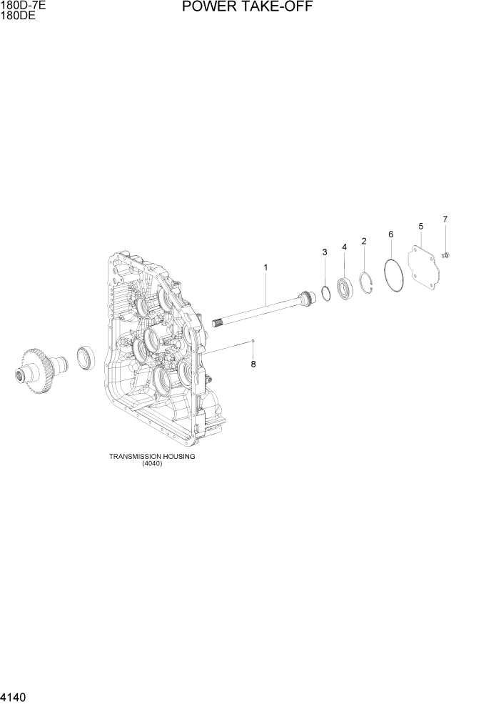 Схема запчастей Hyundai 180DE - PAGE 4140 POWER TAKE OFF СИЛОВАЯ СИСТЕМА