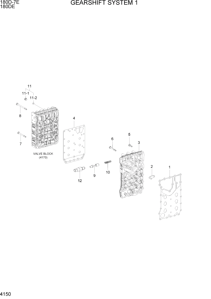 Схема запчастей Hyundai 180DE - PAGE 4150 GEARSHIFT SYSTEM 1 СИЛОВАЯ СИСТЕМА