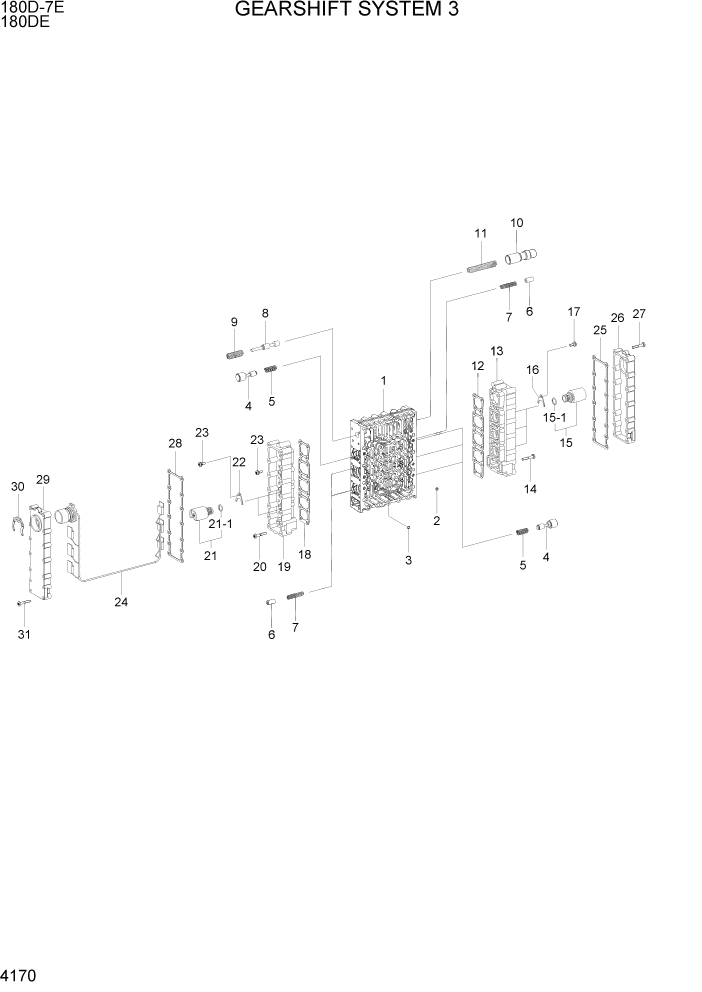 Схема запчастей Hyundai 180DE - PAGE 4170 GEARSHIFT SYSTEM 3 СИЛОВАЯ СИСТЕМА