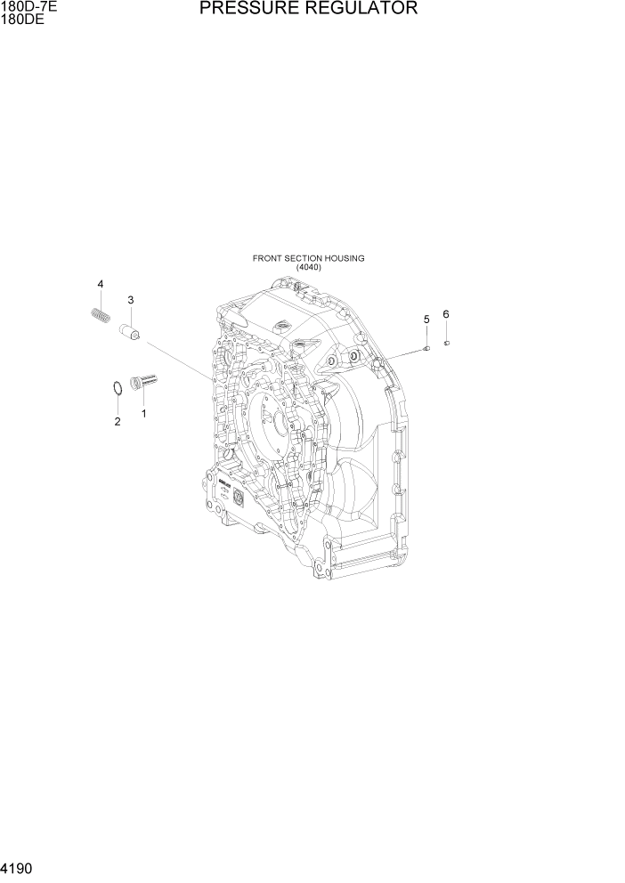 Схема запчастей Hyundai 180DE - PAGE 4190 PRESSURE REGULATOR СИЛОВАЯ СИСТЕМА