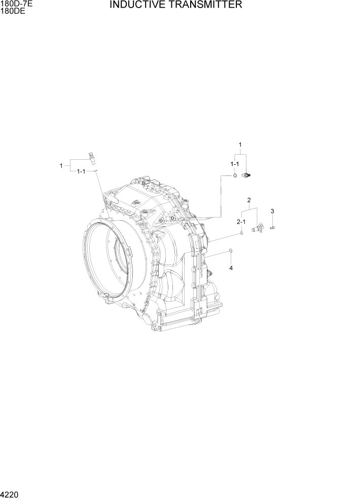 Схема запчастей Hyundai 180DE - PAGE 4220 INDUCTIVE TRANSMITTER СИЛОВАЯ СИСТЕМА