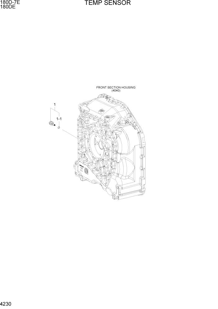 Схема запчастей Hyundai 180DE - PAGE 4230 TEMP SENSOR СИЛОВАЯ СИСТЕМА