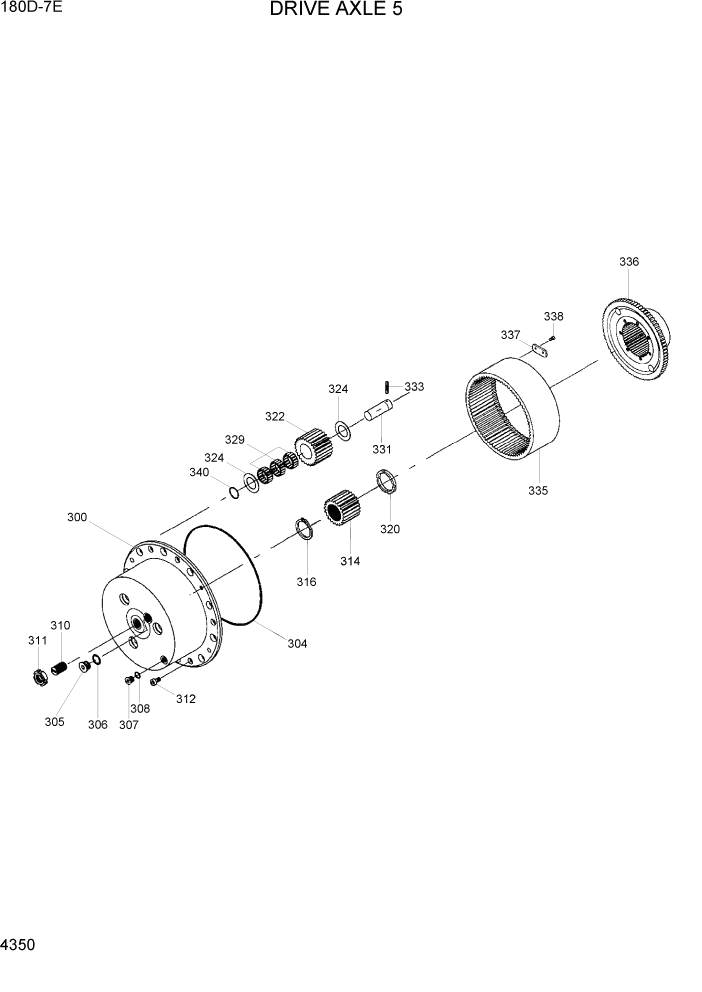 Схема запчастей Hyundai 180DE - PAGE 4350 DRIVE AXLE 5 СИЛОВАЯ СИСТЕМА