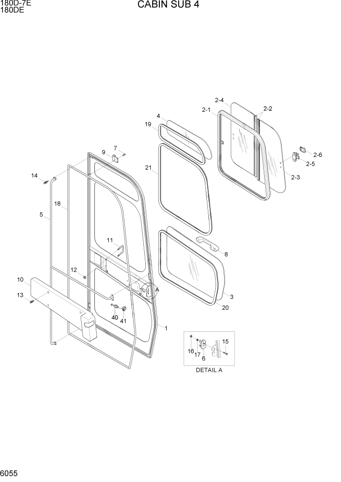 Схема запчастей Hyundai 180DE - PAGE 6055 CABIN SUB 4 СТРУКТУРА