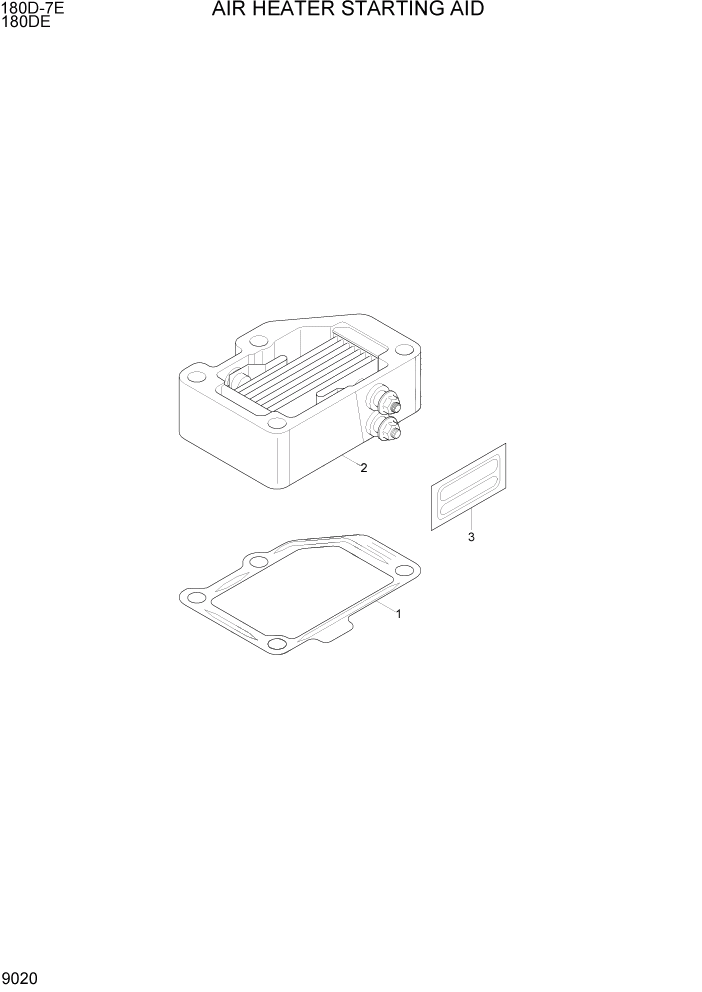 Схема запчастей Hyundai 180DE - PAGE 9020 AIR HEATER STARTING AID ДВИГАТЕЛЬ БАЗА