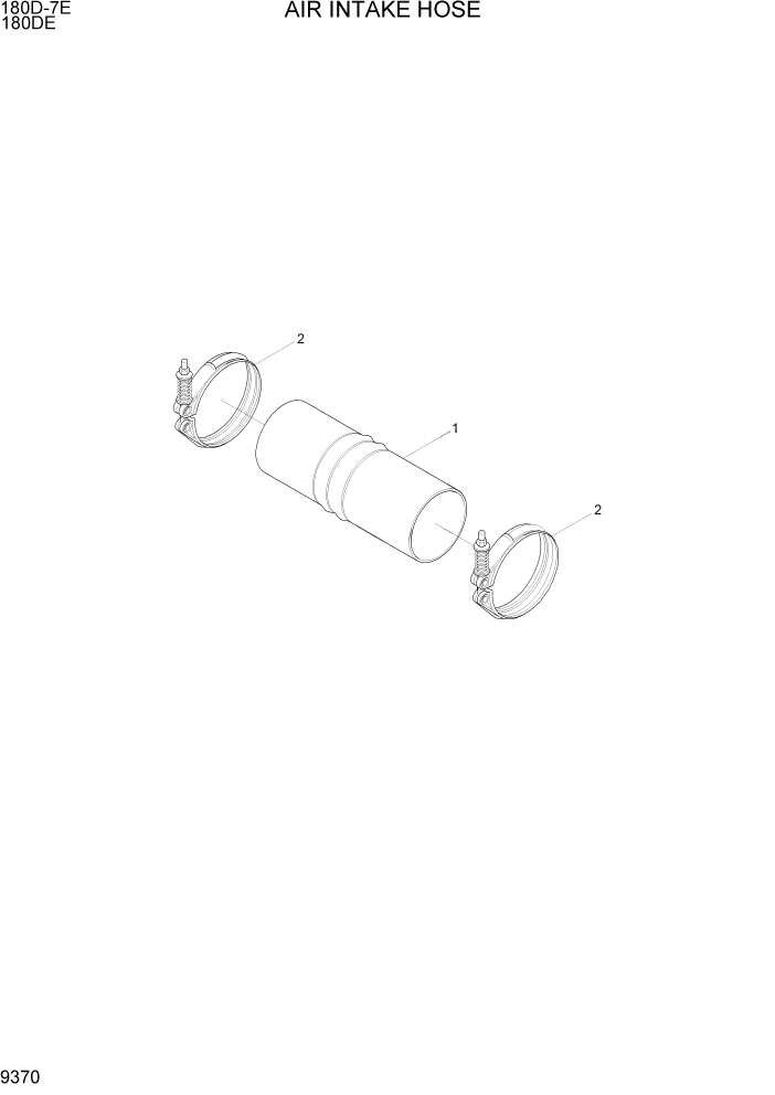 Схема запчастей Hyundai 180DE - PAGE 9370 AIR INTAKE HOSE ДВИГАТЕЛЬ БАЗА