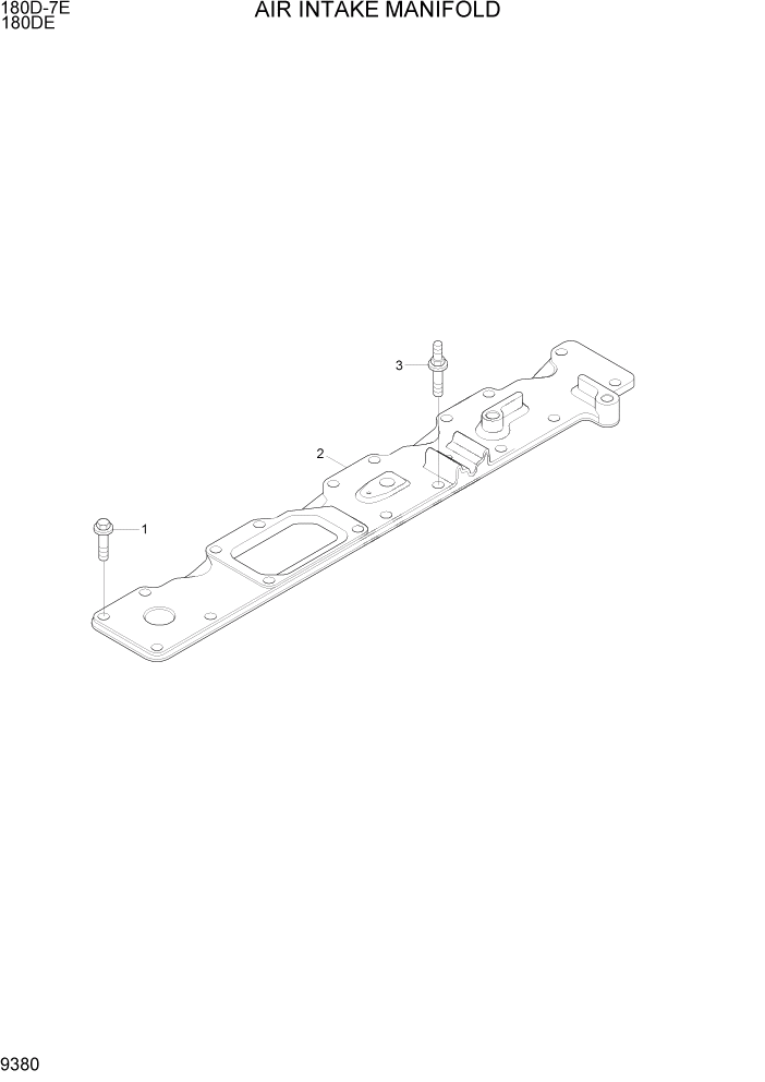 Схема запчастей Hyundai 180DE - PAGE 9380 AIR INTAKE MANIFOLD ДВИГАТЕЛЬ БАЗА