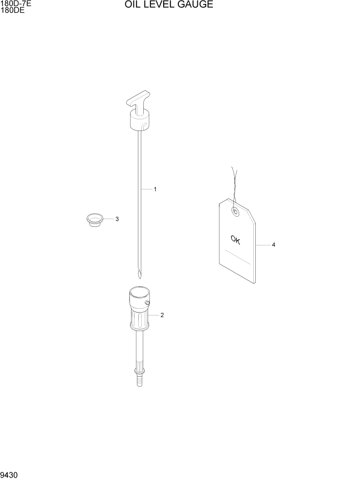 Схема запчастей Hyundai 180DE - PAGE 9430 OIL LEVEL GAGUE ДВИГАТЕЛЬ БАЗА