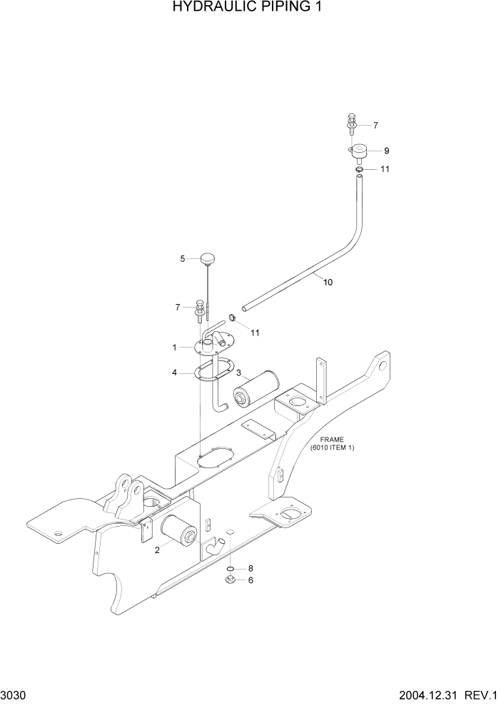 Схема запчастей Hyundai HDF15/HDF18-5 - PAGE 3030 HYDRAULIC PIPING 1 ГИДРАВЛИЧЕСКАЯ СИСТЕМА