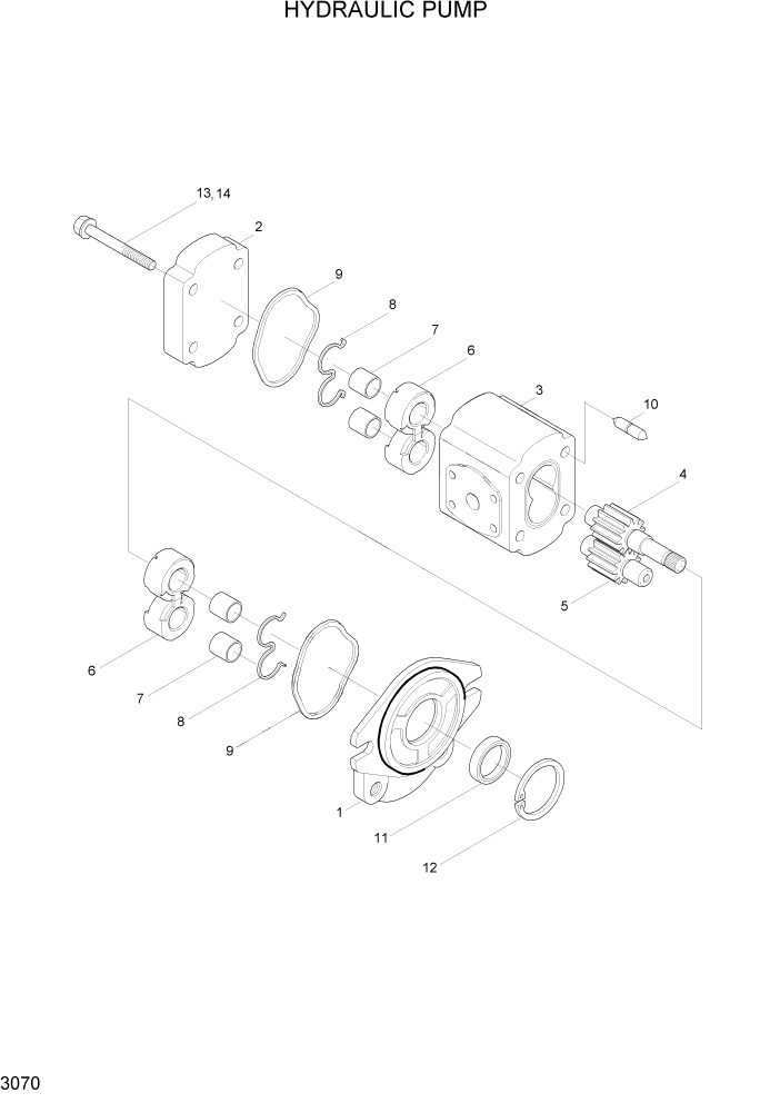 Схема запчастей Hyundai HDF15/HDF18-5 - PAGE 3070 HYDRAULIC PUMP ГИДРАВЛИЧЕСКАЯ СИСТЕМА