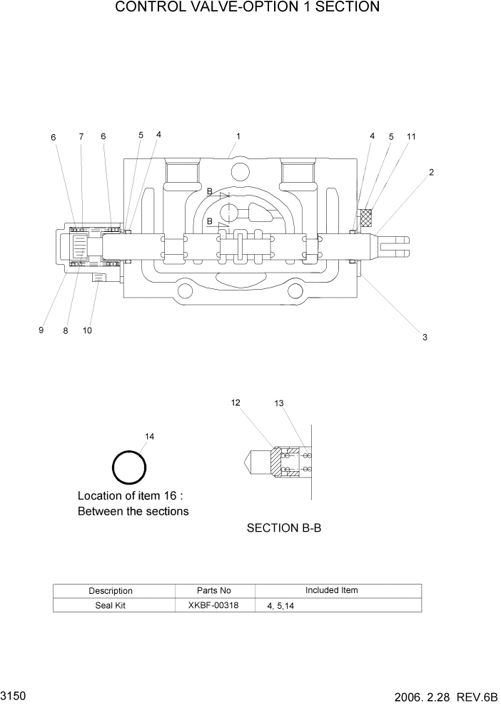 Схема запчастей Hyundai HDF15/HDF18-5 - PAGE 3150 CONTROL VALVE-OPTION 1 SECTION ГИДРАВЛИЧЕСКАЯ СИСТЕМА