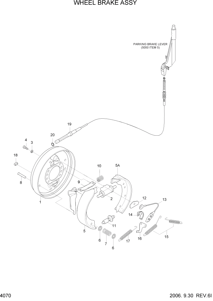 Схема запчастей Hyundai HDF15/HDF18-5 - PAGE 4070 WHEEL BRAKE ASSY СИЛОВАЯ СИСТЕМА