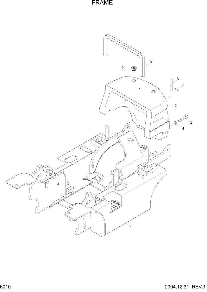 Схема запчастей Hyundai HDF15/HDF18-5 - PAGE 6010 FRAME СТРУКТУРА