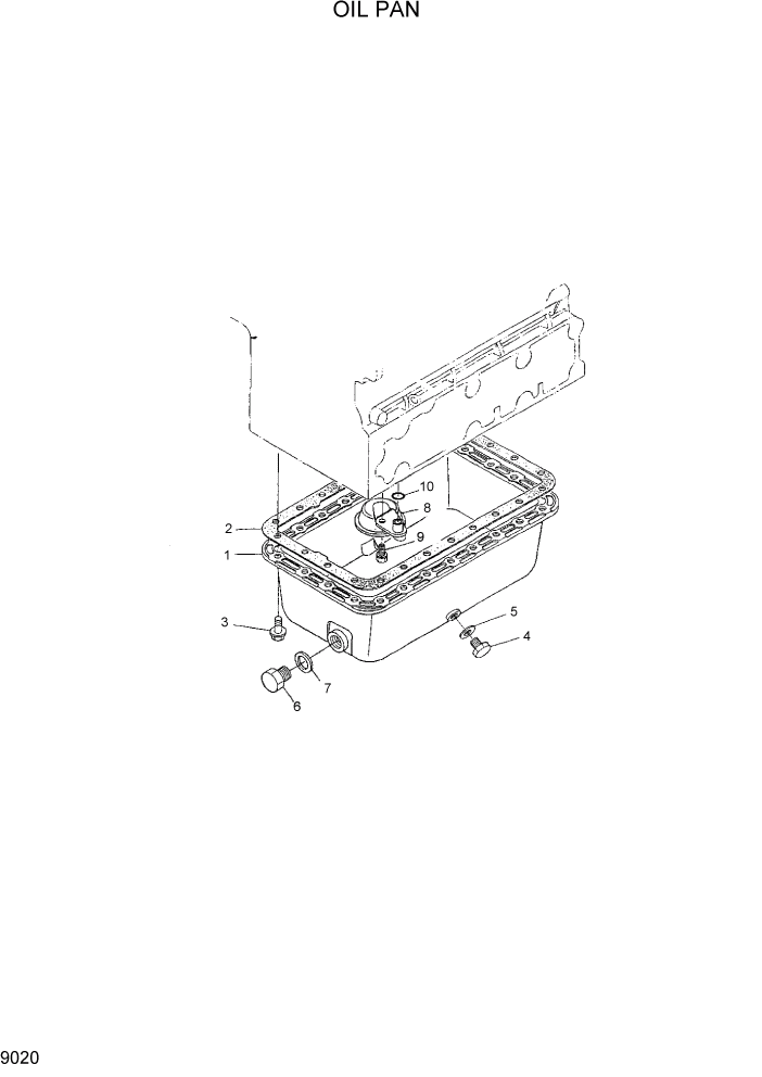 Схема запчастей Hyundai HDF15/HDF18-5 - PAGE 9020 OIL PAN ДВИГАТЕЛЬ БАЗА